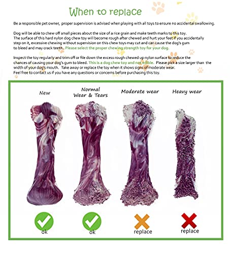 EETOYS Dog Toys for Aggressive Chewers Nearly Indestructible Dog Chew Toys for Large Medium Small Dogs Teething Puppies Durable Tough Dog Toys Puppy Chew Toys Made with Hard Nylon (M, 2 pcs Marbled)