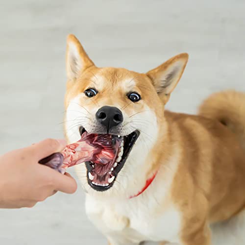 EETOYS Dog Toys for Aggressive Chewers Nearly Indestructible Dog Chew Toys for Large Medium Small Dogs Teething Puppies Durable Tough Dog Toys Puppy Chew Toys Made with Hard Nylon (M, 2 pcs Marbled)