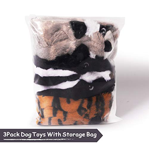 Erictech Dog Squeak Toy No Stuffing Puppy Toy Soft Plush Dog Chew Toy Pack - 3 Packs