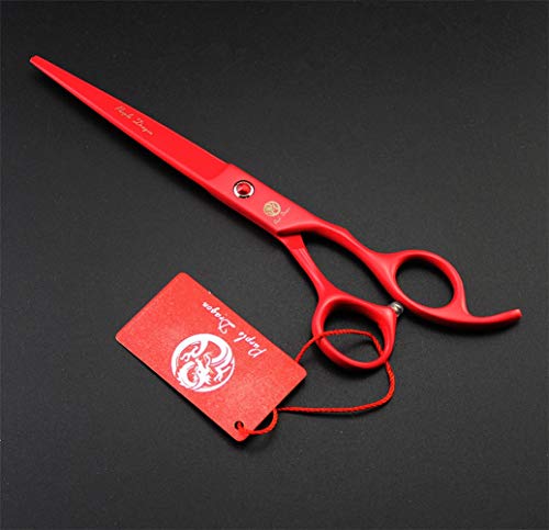 Purple Dragon Professional 7.0 inch 4PCS Pet Grooming Scissors Kit Japan Premium Steel Straight & Curved & Thinning Blade Dog Hair Cutting Shears Set with Case
