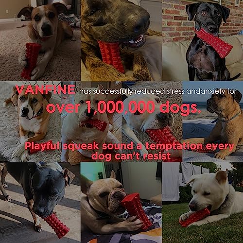 VANFINE Dog Squeaky Toys Almost indestructible Tough durable dog toys dog chew toys for large dogs aggressive chewers squeaky toys for dogs Stick Squeaker Puppy Chew Toys with Non-Toxic Natural Rubber