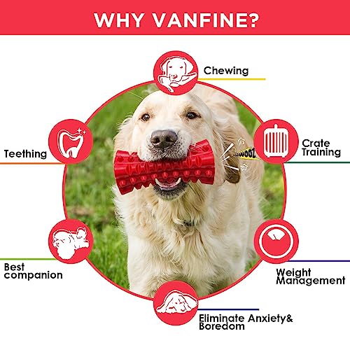 VANFINE Dog Squeaky Toys Almost indestructible Tough durable dog toys dog chew toys for large dogs aggressive chewers squeaky toys for dogs Stick Squeaker Puppy Chew Toys with Non-Toxic Natural Rubber