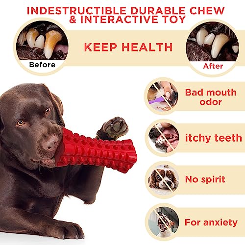 VANFINE Dog Squeaky Toys Almost indestructible Tough durable dog toys dog chew toys for large dogs aggressive chewers squeaky toys for dogs Stick Squeaker Puppy Chew Toys with Non-Toxic Natural Rubber