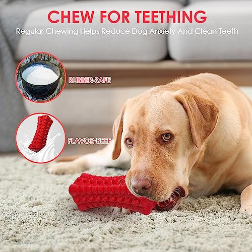 VANFINE Dog Squeaky Toys Almost indestructible Tough durable dog toys dog chew toys for large dogs aggressive chewers squeaky toys for dogs Stick Squeaker Puppy Chew Toys with Non-Toxic Natural Rubber