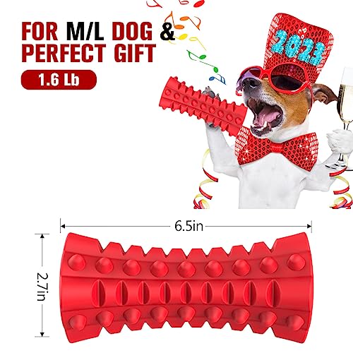 VANFINE Dog Squeaky Toys Almost indestructible Tough durable dog toys dog chew toys for large dogs aggressive chewers squeaky toys for dogs Stick Squeaker Puppy Chew Toys with Non-Toxic Natural Rubber