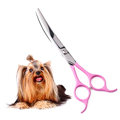 TooSharp Dog Grooming Curved Scissor - 7 Inch Professional Sharp Trimming Shears Designed for Right/Left handers for Long Short Hair of Cat Pet