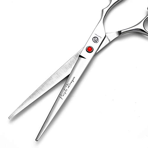 Purple Dragon 4“/5"/5.5"/6"/6.5"/7"/7.5"/8"/9"/10" Sharp Edge Salon Hair Cutting Shears - Pet/Dog Grooming Scissors with Bag - Perfect for Barber or Pet Groomer