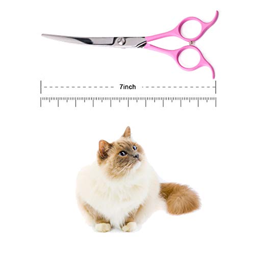 TooSharp Dog Grooming Curved Scissor - 7 Inch Professional Sharp Trimming Shears Designed for Right/Left handers for Long Short Hair of Cat Pet