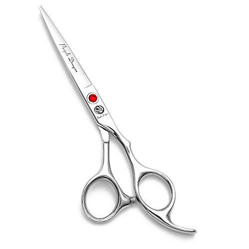 Purple Dragon 4“/5"/5.5"/6"/6.5"/7"/7.5"/8"/9"/10" Sharp Edge Salon Hair Cutting Shears - Pet/Dog Grooming Scissors with Bag - Perfect for Barber or Pet Groomer
