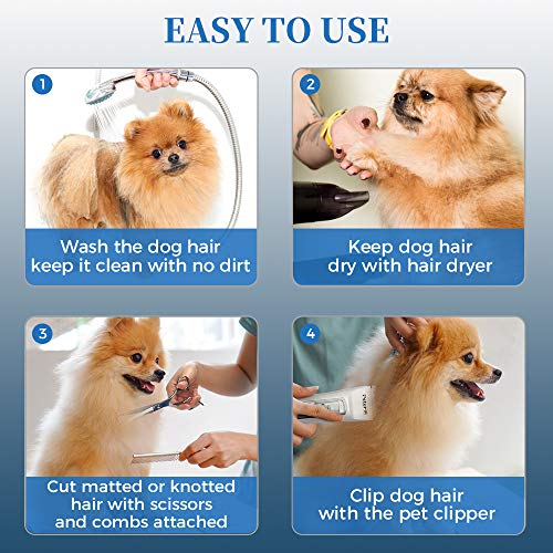 Petural Pet Hair Clippers-Dog Grooming Clippers Powerful-3 Speed Cordless Dog Clippers for Grooming Rechargeable-Professional Dog Trimmers Clippers-Heavy Duty for Small/Medium/Large Dogs&Pets