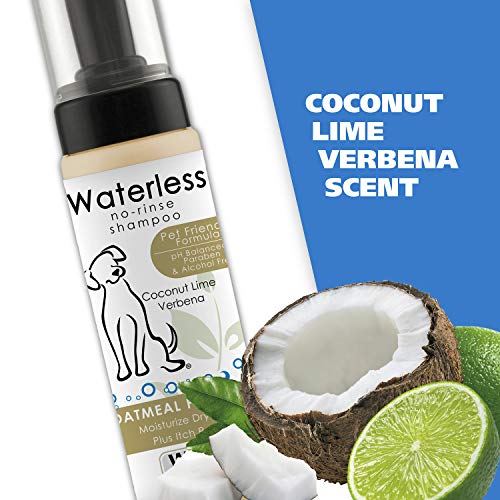 Wahl Pet Friendly Waterless No Rinse Shampoo for Animals â Oatmeal & Coconut Lime Verbena for Cleaning, Conditioning, Detangling & Moisturizing Dogs, Cats & Horses â 7.1 Oz