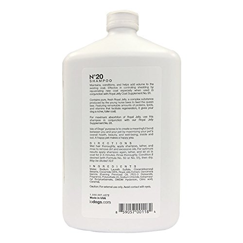 Isle of Dogs Coature No. 20 Royal Jelly Dog Shampoo for thin or shedding coats, 1 liter