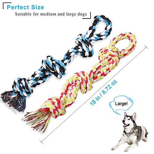 Dog Rope Toys Dog Grinding Teeth 2 Nearly Indestructible Dog Toys Dental Cleaning Product Prevents Boredom and Relieves Stress (2 Packs)