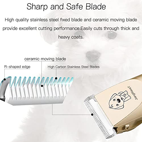 JiangWaveT Dog Cat Clippers Grooming Kit - Professional Cordless Rechargeable Dog Clippersï¼Low Noise & Suitable Horse Cat Dog Hair Clippers Shaver Tools