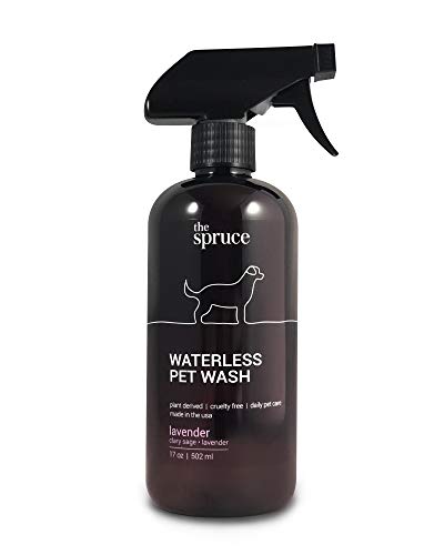 The Spruce Waterless Pet Wash, No Rinse Moisturizing Shampoo forÂ PetsÂ - Daily Pet Care - Cleaning, Cleansing, and Conditioning for Dogs, Puppies, and Cats - Lavender, 17 oz