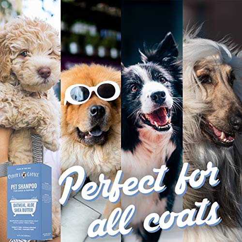 Dog Shampoo with Oatmeal and Aloe. Shea Butter for Smelly Dogs, Dry Itchy Skin, Puppy Shampoo, and Sensitive Skin by Oliver's Choice 16 oz