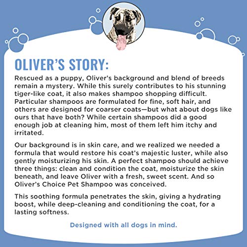 Dog Shampoo with Oatmeal and Aloe. Shea Butter for Smelly Dogs, Dry Itchy Skin, Puppy Shampoo, and Sensitive Skin by Oliver's Choice 16 oz