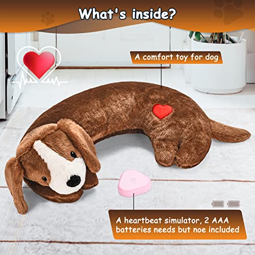 Moropaky Heartbeat Toy Puppy Heartbeat Stuffed Animal Heartbeat Plush Toy for Puppy, Dog Heartbeat Toy for Pet Anxiety Relief Behavioral Sleep Aid Crate Kennel Training Puppy Cuddly Comfort Toyâ¦