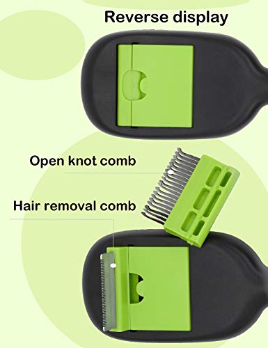 Dog Brush & Cat Brush Pet Grooming Comb 5 in 1 - for Fur Remove, Cleaning Stubborn Mats and tangled