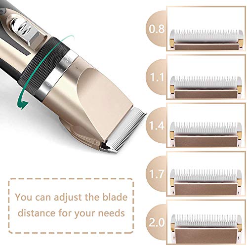 Maxshop Dog Grooming Kit, Low Noise Rechargeable Dogs Shaver Clippers Electric Quiet Dog Hair Trimmer for Dogs and Cats with Comb Guides Scissors Nail Kits