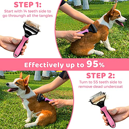 Ozark Pet - Dog Grooming Kit Cat Brush for Shedding and Grooming Dog Brush for Shedding Short Hair Deshedding Brush Dematting Undercoat Rake Grooming Brush Glove Pet Hair Remover Brush Glove