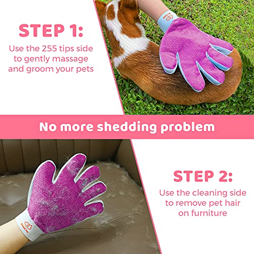 Ozark Pet - Dog Grooming Kit Cat Brush for Shedding and Grooming Dog Brush for Shedding Short Hair Deshedding Brush Dematting Undercoat Rake Grooming Brush Glove Pet Hair Remover Brush Glove