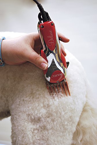 Wahl Professional Animal Deluxe U-Clip Pet, Dog, & Cat Clipper & Grooming Kit (#9484-300), Red and Chrome