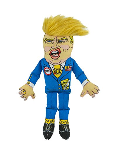 FUZZU Donald Trump Political Parody Novelty Dog Chew Toy with Squeaker - Small 12" Size Toy