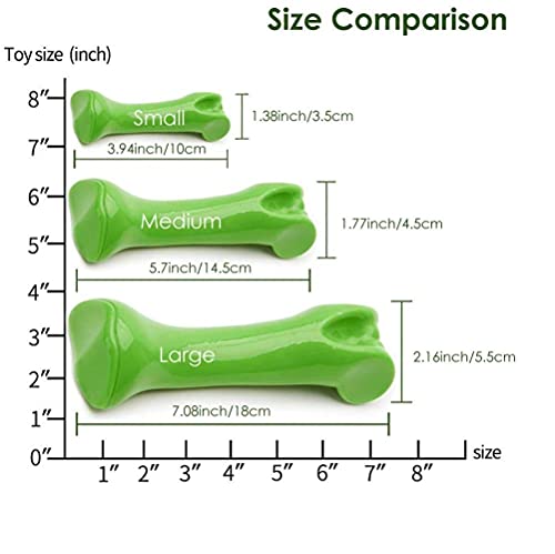 EETOYS Dog Toy for Aggressive Chewers and Teething Puppy Durable Dog Chew Toy Made with Hard Nylon Heavy Duty Tough Dog Toy for Small Medium Large Dogs (Dogs up to 35 lbs, Green)