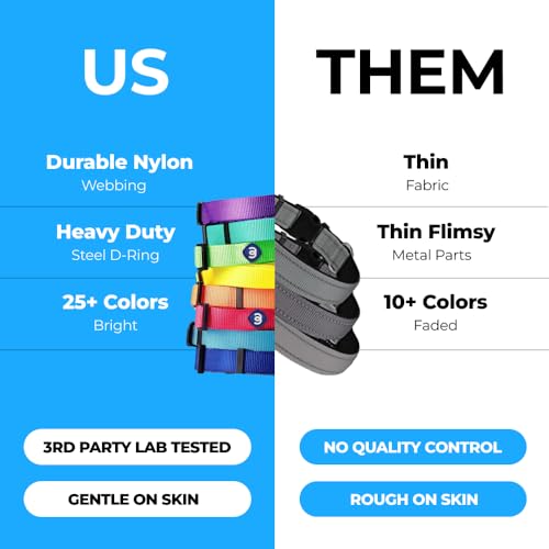 Blueberry Pet Essentials 21 Colors Classic Dog Collar, Rouge Red, Large, Neck 18"-26", Nylon Collars for Dogs