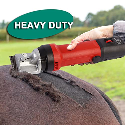 TAKEKIT Horse Clippers Professional Electric Animal Grooming Kit for Horse Equine Goat Pony Cattle and Large Thick Coat Dogs, 6 Speeds Large Heavy Duty Farm Livestock Haircut Trimmer, 380W