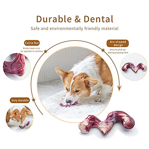 EETOYS Dog Toys for Aggressive Chewers Nearly Indestructible Dog Chew Toys for Large Medium Small Dogs Teething Puppies Durable (Branch Bone, Dogs up to 22 lbs)