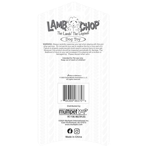 Multipet Plush Dog Toy, Lambchop, 10", White/Tan