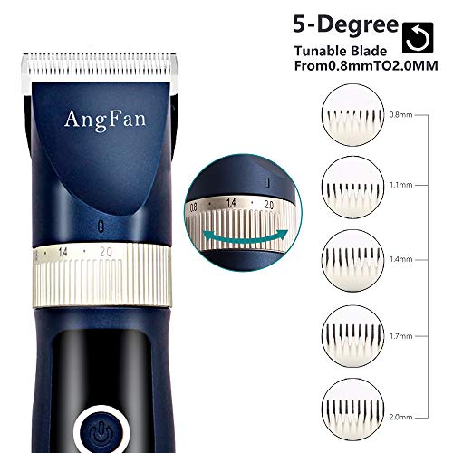AngFan Dog Clippers for Grooming 16pcs Dog Grooming Kit for Small Large Dogs Grooming Clippers Supplies Dog Hair Clippers Low Noise Profesional Pet Cat Shaver Cordless Rechargeable Trimmers for DogsÂ 