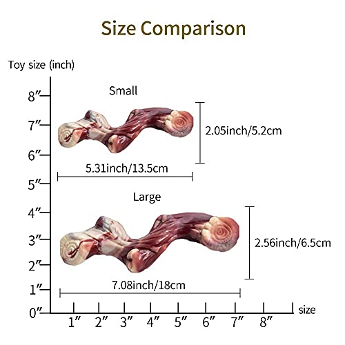 EETOYS Dog Toys for Aggressive Chewers Nearly Indestructible Dog Chew Toys for Large Medium Small Dogs Teething Puppies Durable (Branch Bone, Dogs up to 22 lbs)