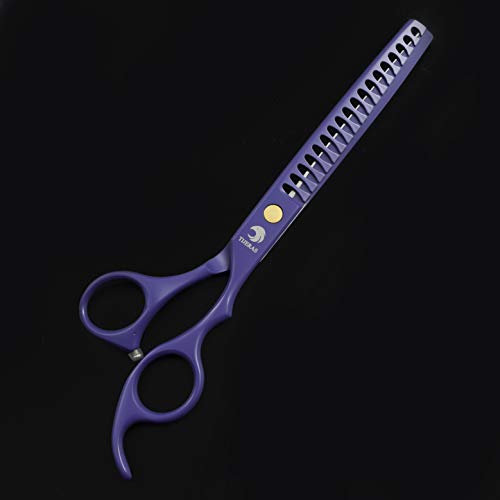 TIJERAS Pet Dog Grooming Chunker Scissors Kit - 4 Pcs Purple 7.0 Inch