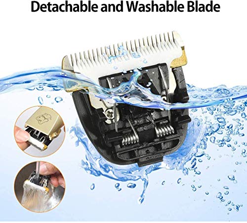 Maxshop Dog Grooming Kit, Low Noise Rechargeable Dogs Shaver Clippers Electric Quiet Dog Hair Trimmer for Dogs and Cats with Comb Guides Scissors