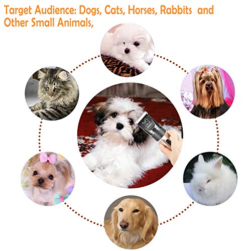 Bojafa Dog Grooming Clippers Kit Cordless Professional Low Noise Quiet Pet Clippers Rechargeable for Dogs Cats Hair Clippers Shaver Dogs Grooming Kit Set