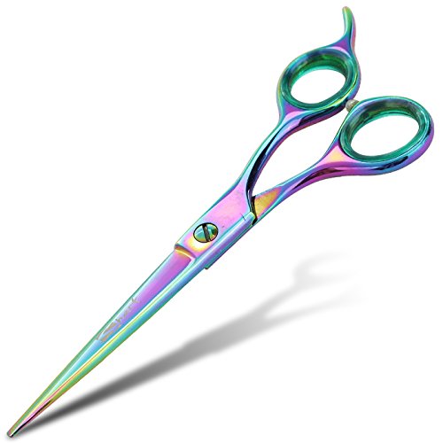 6.5 Inch Straight Rainbow Pet Scissors for Grooming Small Dogs - Professional Precision & Stunning Results - Comfortable Design - Trusted by Grooming Pros - Dog Shears - Ideal Scissors for Pet