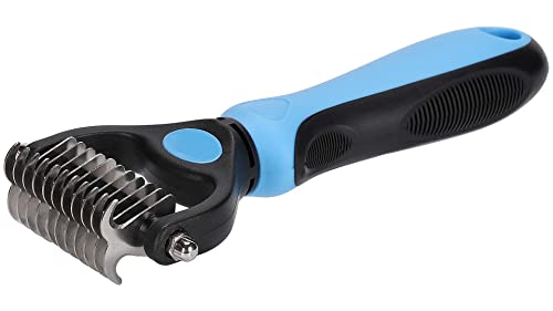 Nidawi Dog Brushes for Grooming Large Dogs Pet Dematting Comb Undercoat Rake Shedding Tool for Long Haired Dogs & Cats (Small, Blue)