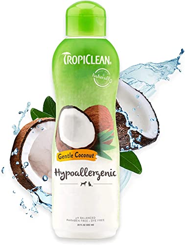 TropiClean Gentle Coconut Hypoallergenic Puppy and Kitten Shampoo, 20oz - Gentle Cleansing for Dogs and Cats with Sensitive Skin, Made in the USA