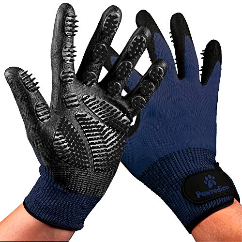 Pet Grooming and Bathing Gloves - Effective Pet Hair Remover for Cats, Dogs & Horses - Long & Short Fur - Gentle Brush for Your Pets