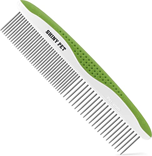 Dog Comb for Removes Tangles and Knots - Cat Comb for Removing Matted Fur - Grooming Tool with Stainless Steel Teeth and Ergonomic Grip Handle - Best Pet Hair Comb for Home Grooming Kit - Ebook Guide