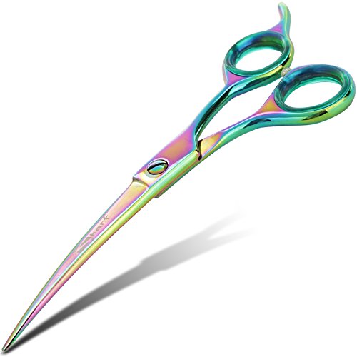 Premium 6.5 Inch Curved Grooming Scissors for Dogs - Sharp, Precise, and Comfortable - Durable Construction for Long-lasting Performance - Safety and Style Combined - Pet Grooming Scissors for dogs