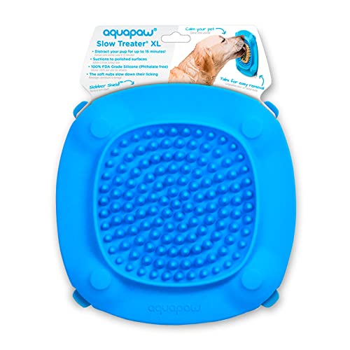 Aquapaw Slow Treater XL Treat-Dispensing Lick Mat for Large Dogs â Suctions to The Wall or Floor for Pet Bathing, Grooming and Training