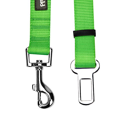 Blueberry Pet Essentials Classic Dog Seat Belt Tether for Dogs Cats, Neon Green, Durable Safety Car Vehicle Seatbelts Leads Use with Harness