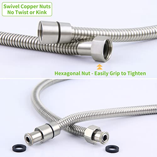 Bathroom Shower Hose, Angle Simple Metal Handheld Showerhead Hose Replacement for Bathtub Sprayer Trailers Garden Plumbing Pipe Water Hose for Rinsing