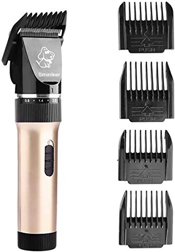 Sminiker Professional Low Noise Rechargeable Cordless Cat and Dog Clippers - Professional Pet Clippers Grooming Kit,Animal Clippers Pet Grooming Kit