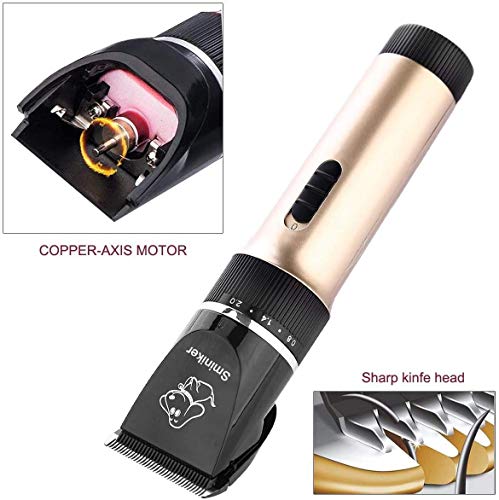 Sminiker Professional Low Noise Rechargeable Cordless Cat and Dog Clippers - Professional Pet Clippers Grooming Kit,Animal Clippers Pet Grooming Kit