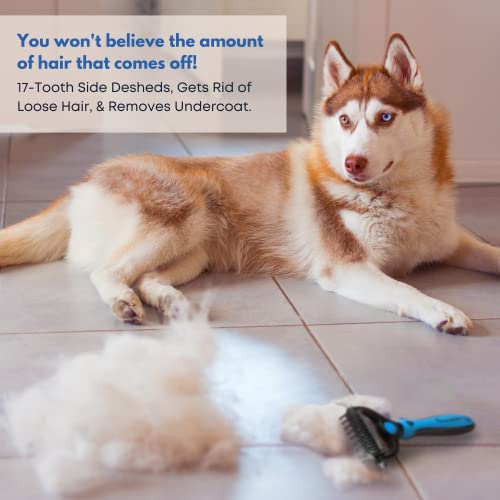 Freshly Bailey Dog and Cat Dematting Tools - âMiracleâ Undercoat Rake/Comb - Safe Dog Detangler and Cat Brush for Matted Hair/Fur - Easiest Pet Grooming Tool for Long Hair and Shedding - Husky Brush